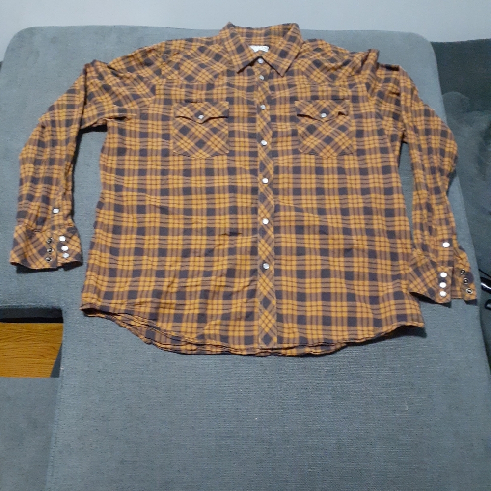 Tecovas Western Pearl Snap Shirt Mens XLarge Brown Plaid Long Sleeve Outdoor